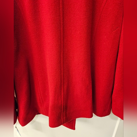 NWT - Anne Klein Wool Blend Red Pea Coat - Size XL - Picture 3 of 14